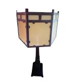 LR - Tall Vintage Floor Lamp with Geometric Art Deco Shade 21 x 67 Inches