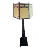 LR - Tall Vintage Floor Lamp with Geometric Art Deco Shade 21 x 67 Inches