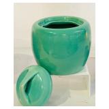 K - Vintage Multi-Color Ceramic Kitchenware Set with Lidded Jars and Cups