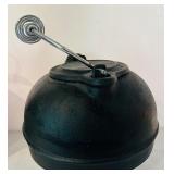 K - Set of 2 Vintage Kettles - Cast Iron and Aluminum with Metal Base