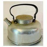 K - Set of 2 Vintage Kettles - Cast Iron and Aluminum with Metal Base