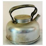 K - Set of 2 Vintage Kettles - Cast Iron and Aluminum with Metal Base