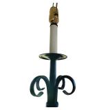 LR - Decorative Metal Floor Lamp with Scroll Base and Beige Shade