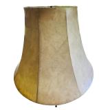 LR - Decorative Metal Floor Lamp with Scroll Base and Beige Shade
