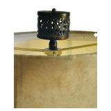 LR - Decorative Metal Floor Lamp with Scroll Base and Beige Shade