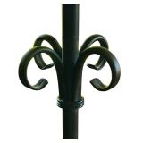 LR - Decorative Metal Floor Lamp with Scroll Base and Beige Shade