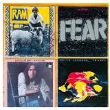 K - Collection of 8 Vintage Vinyl Records Including The Cars, Rolling Stones, and More