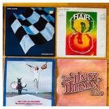 K - Collection of 8 Vintage Vinyl Records Including The Cars, Rolling Stones, and More