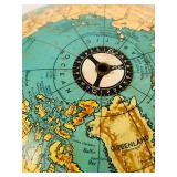 K - Vintage 17-Inch Replogle World Globe with Wooden Stand