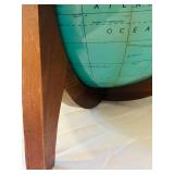 K - Vintage 17-Inch Replogle World Globe with Wooden Stand
