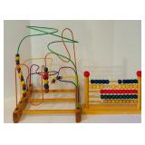 K - Handmade Wooden Bead Maze and Abacus Set