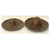 K - Set of 4 Vintage Brass Figurines Including Hats, Duck, and Laughing Face