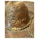 K - Set of 4 Vintage Brass Figurines Including Hats, Duck, and Laughing Face