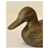 K - Set of 4 Vintage Brass Figurines Including Hats, Duck, and Laughing Face