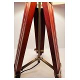 LR - Table Lamp with Tripod Wood and Brass Base