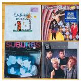 LR - Set of 4 1980s New Wave Vinyl Records - Edie Brickell, Crowded House, Suburbs, 