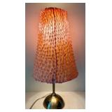 K - Tall Table Lamp with Textured Pink Shade and Metal Base