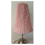 K - Tall Table Lamp with Textured Pink Shade and Metal Base