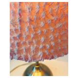 K - Tall Table Lamp with Textured Pink Shade and Metal Base