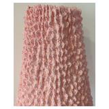 K - Tall Table Lamp with Textured Pink Shade and Metal Base