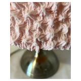 K - Tall Table Lamp with Textured Pink Shade and Metal Base