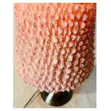 K - Tall Table Lamp with Textured Pink Shade and Metal Base