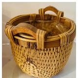 K - Set of 3 Woven Plant Baskets with Handles