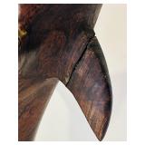 K - 19-Inch Hand-Carved Wooden Dolphin Sculpture