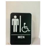 K - Set of 3 Commercial Building Signs: Push Plate, Men Restroom, and Coat Room
