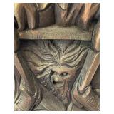 LR - Wood Carved Wall Art Panel Featuring Bearded Man with Book