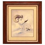 Annette Hartzell 1985 Signed and Numbered Print - "Dall Sheep"