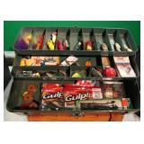 Union Steel Chest Fishing Tackle Box with Contents