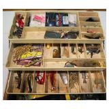 Old Pal/Woodstream 2000 Fishing Tackle Box with Contents
