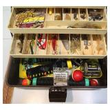 Old Pal/Woodstream 2000 Fishing Tackle Box with Contents