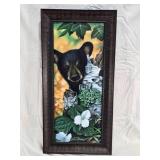 Jerry Gadamus Signed Bear Cub Print with Frame and Artist Signature - Numbered 79/1000 - Approx. 14x29