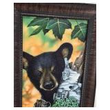 Jerry Gadamus Signed Bear Cub Print with Frame and Artist Signature - Numbered 79/1000 - Approx. 14x29