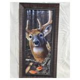 Jerry Gadamus Framed "Peek A Boo Buck" Airbrush Art - Artist Signed - Numbered 900/1000