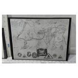 Photograph of Battery "D" 188th Field Artillery at Fort Lewis, Washington, dated 1942 & Hand Drawn Deptiction of Their European Campaign