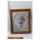 Lot of 3 Framed Art Pieces with Cardinals, Geese and Teddy Bears
