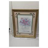 Framed Floral Prints and Art Set - One has No Glass