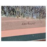 Framed Ann Mount Artwork Prints with Gold Trim The prints depict various outdoor activities, including walking to a schoolhouse and playing by a stream
