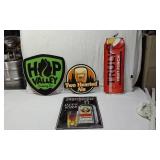 Beer Advertising Signs including Hop Valley Brewing Co., Two Hearted Ale, Truly Fruit Punch, and JÃ¤germeister