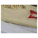 Miller Lite Vintage Plastic Advertising Sign and Michelob Mirror - both with wear