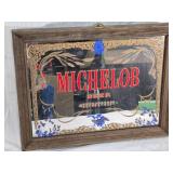 Miller Lite Vintage Plastic Advertising Sign and Michelob Mirror - both with wear