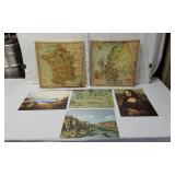 Lot of Art Prints and Vintage Map Prints