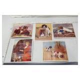 Lot of 5 Vintage Dog and Horse Prints Including "The Buffalo Hunt", "Last of the Litter" and "Saved"