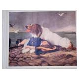 Lot of 5 Vintage Dog and Horse Prints Including "The Buffalo Hunt", "Last of the Litter" and "Saved"