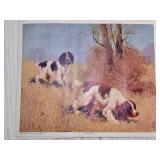 Lot of 5 Vintage Dog and Horse Prints Including "The Buffalo Hunt", "Last of the Litter" and "Saved"