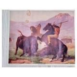 Lot of 5 Vintage Dog and Horse Prints Including "The Buffalo Hunt", "Last of the Litter" and "Saved"