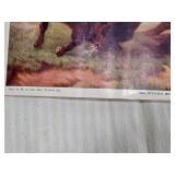 Lot of 5 Vintage Dog and Horse Prints Including "The Buffalo Hunt", "Last of the Litter" and "Saved"